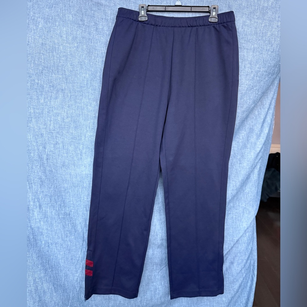 NWOT Polo Ralph Lauren US Open Tennis Zip Track Pant, Navy w/Maroon Accent,Large